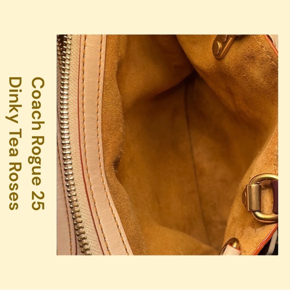 RARE Coach Rogue 25 (with Dinky Tea Roses) Satchel & Custom Dinky Tea Rose Strap - Picture 15 of 16
